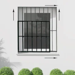 Grille de défense réglable pour fenêtre (largeur et hauteur) de 55x95 cm à 100x165 cm blanche