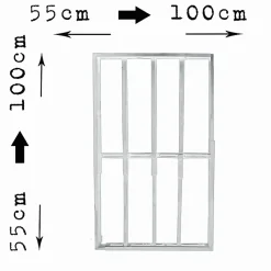 Grille de défense réglable pour fenêtre (largeur et hauteur) de 55x55 cm à 100x100 cm blanche