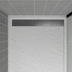 Grille d'évacuation l.79,5 cm pour receveur de douche Pedra et Pure 2, gun metal, Galedo