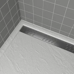 Grille d'évacuation l.79,5 cm pour receveur de douche Pedra et Pure 2, gun metal, Galedo