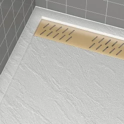 Grille d'évacuation l.69,5 cm pour receveur de douche Pedra et Pure 2, doré, Galedo