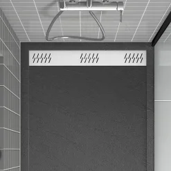 Grille d'évacuation l.69,5 cm pour receveur de douche Pedra et Pure 2, blanc, Galedo