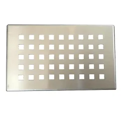 Grille inox PIATTO pour receveurs de douche en SoliCast motif quadrillage