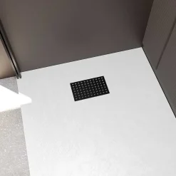 Grille perforée en inox Noir Mat pour receveur - 20.15x12.3x0.55cm - ROCK 2 GRID DRILL