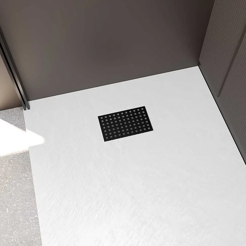 Grille perforée en inox Noir Mat pour receveur - 20.15x12.3x0.55cm - ROCK 2 GRID DRILL