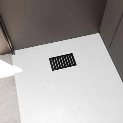 Grille rainurée en inox Noir Mat pour receveur - 20.15x12.3x0.55cm - ROCK 2 GRID LINE