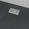 Grille rainurée en inox pour receveur - 20.15x12.3x0.55cm - ROCK 2 GRID LINE