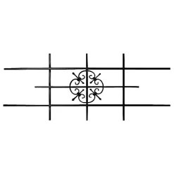 Grille traverse forgée avec décor acier noir 120 x 48 cm