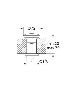 Grohe Bonde de vidage 1 1/4" à écoulement libre (65808000)