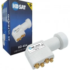 HD404 LNB Quad Full HD 4K Tête Parabole 4 sorties 0,1dB Compatible ASTRA EUTELSAT HDSAT