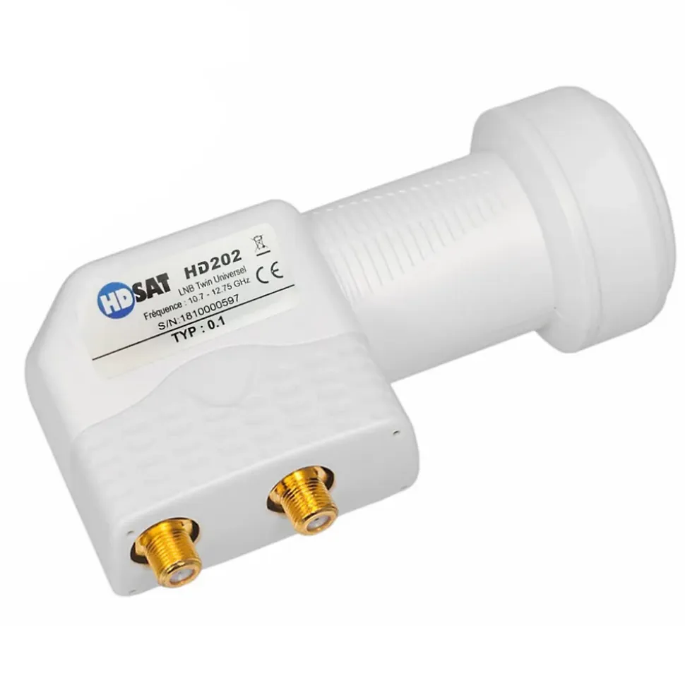 HD202 LNB Twin Full HD 4K Tête Parabole 2 sorties 0,1dB HDSAT