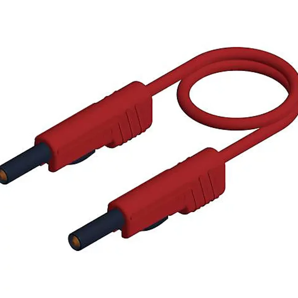 Hirschmann MLB 25/1 V rt - Cordon de mesure banane 4 mm rouge 0,25 m, 16 A, double isolation