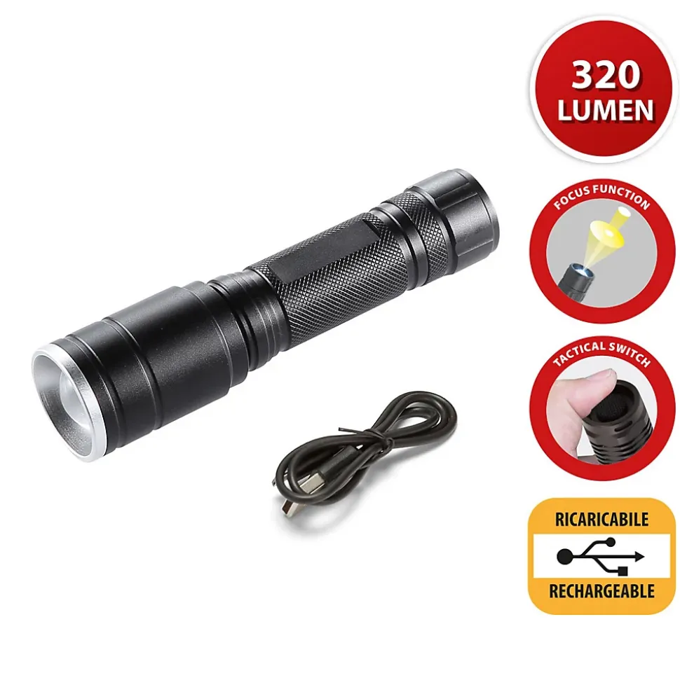 HUNTER : Lampe torche LED rechargeable 5W avec fonction zoom.