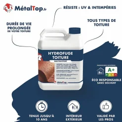 Hydrofuge Toiture - Metaltop - Incolore - Pot 5L