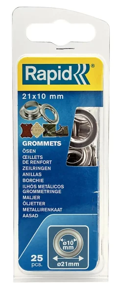 Œillets de renfort Rapid 5000412 en acier Ø 10 mm boite de 25 pièces