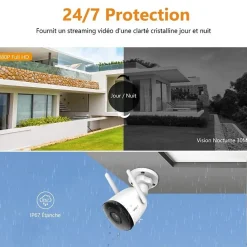 Imou caméra bullet extérieure wifi 1080P, vision nocturne 30m