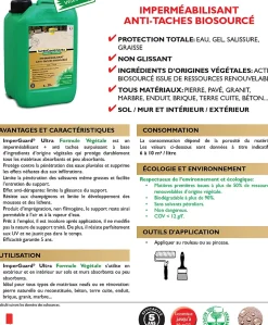 ImperGuard Ultra Formule Végétale Imperméabilisant Super Antitache Incolore Toute Pierre 1L 10m2