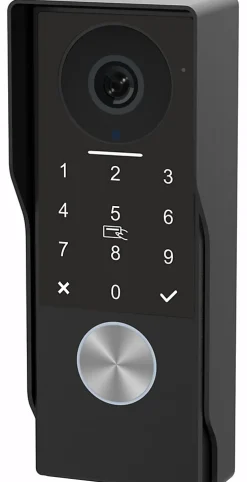 Interphone vidéo connectée 2 fils avec digicode et badges