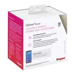 Interrupteur à option variateur à câbler pour installation connectée Céliane with Netatmo avec plaque Métal Titane