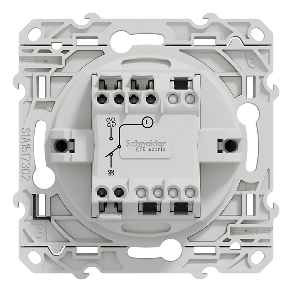 Interrupteur commande VMC 2 boutons à vis Schneider Electric Odace anthracite