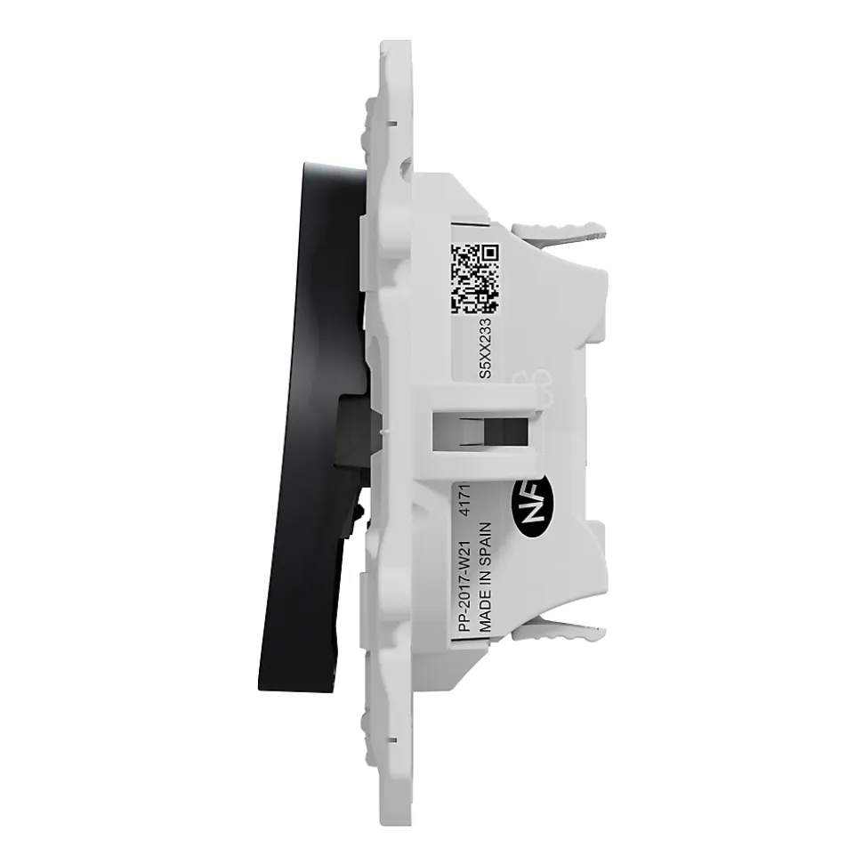 Interrupteur commande VMC 2 boutons à vis Schneider Electric Odace anthracite