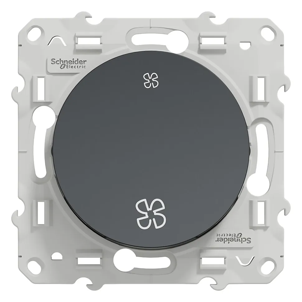 Interrupteur commande VMC 2 boutons à vis Schneider Electric Odace anthracite