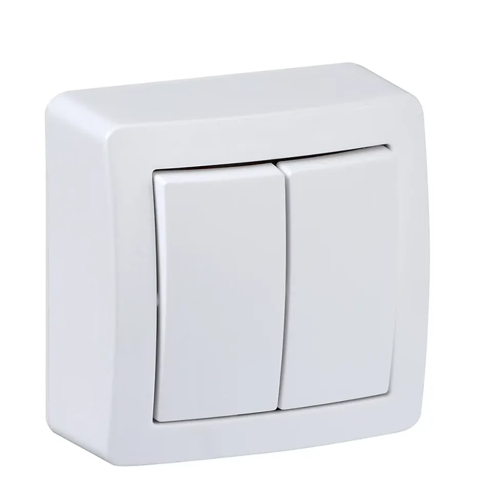 Interrupteur commande volet-roulant 2 boutons complet saillie Schneider Electric Alréa blanc