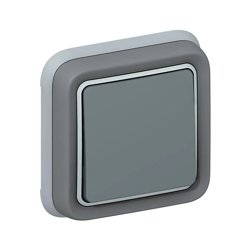Interrupteur complet Legrand Plexo en saillie gris