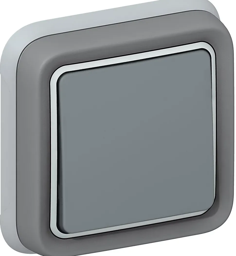 Interrupteur complet Legrand Plexo en saillie gris