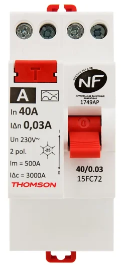 Interrupteur différentiel 40A type A Thomson