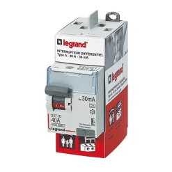 Interrupteur différentiel 40A 30mA type A sortie haut Legrand