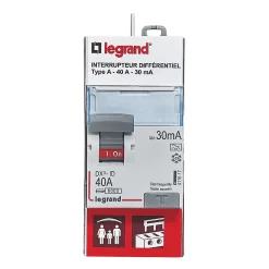 Interrupteur différentiel 40A 30mA type A sortie haut Legrand