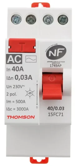 Interrupteur différentiel 40A type AC NF Thomson