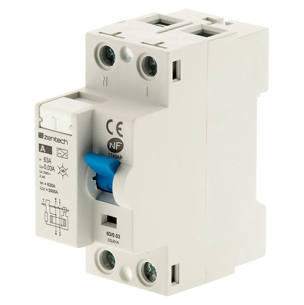 Interrupteur différentiel 63/2 30mA Type A NF - Zenitech