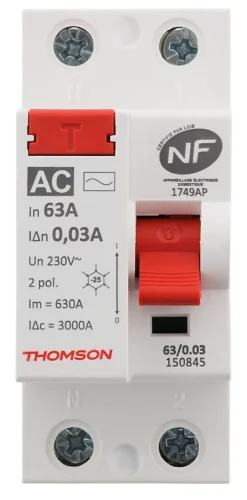 Interrupteur différentiel 63A type AC NF Thomson
