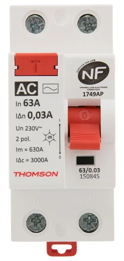 Interrupteur différentiel 63A type AC NF Thomson