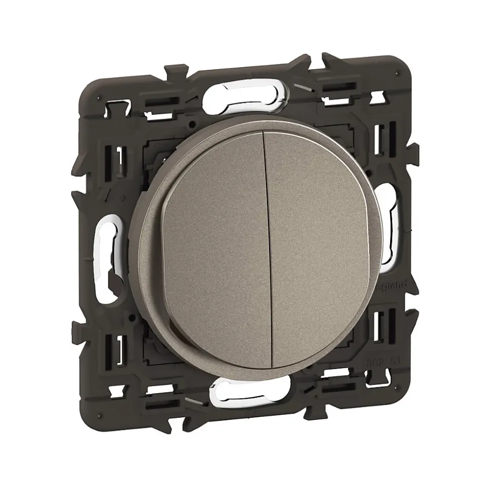 Interrupteur double va-et-vient Legrand Céliane titanium