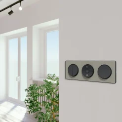 Interrupteur double va-et-vient connexion rapide à vis Schneider Electric Odace anthracite