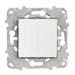 Interrupteur double va-et-vient connexion rapide 10A Schneider Electric Unica Déco blanc