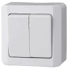 Interrupteur double va-et-vient 10 A blanc brillant