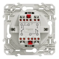 Interrupteur double va-et-vient connexion rapide à vis Schneider Electric Odace blanc