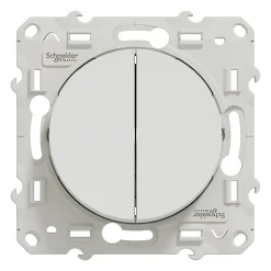 Interrupteur double va-et-vient connexion rapide à vis Schneider Electric Odace blanc