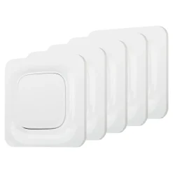 Interrupteur Jacobsen Kennet blanc complet, lot de 5