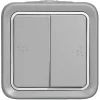 Interrupteur ou va-et-vient étanche PLEXO complet IP55 saillie gris double - LEGRAND - 069715