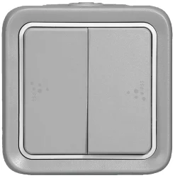 Interrupteur ou va-et-vient étanche PLEXO complet IP55 saillie gris double - LEGRAND - 069715