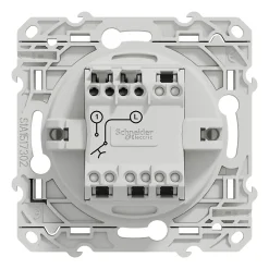 Interrupteur poussoir 10A à vis Schneider Electric Odace blanc