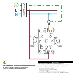 Interrupteur poussoir 10A complet Schneider Electric Asfora blanc