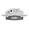 Interrupteur poussoir lumineux LED bleu 10A à vis Schneider Electric Odace aluminium