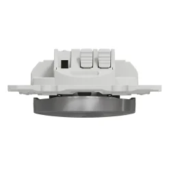 Interrupteur poussoir lumineux LED bleu 10A à vis Schneider Electric Odace aluminium