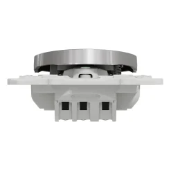 Interrupteur poussoir lumineux LED bleu 10A à vis Schneider Electric Odace aluminium